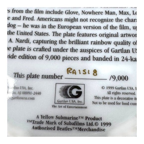 Beatles Yellow Submarine All Together Now Gartlan Plate Artist Remarque 24k Gold - Picture 5 of 8